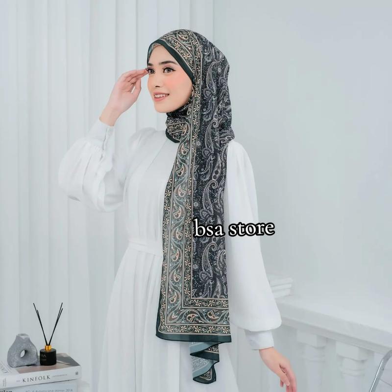 HIJAB PASHMINA DIGITAL PRINTING PAISLEY SERIES / PASMINA MOTIF MODEL TERBARU / HIJAB PASMINA CERUTY BABYDOLL PREMIUM MOTIF - Muslim 4