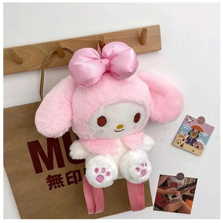 Tas Sanrio Melody Ransel Boneka Mewah Lucu Melody Backpack Kawall Toy Doll Plush 2