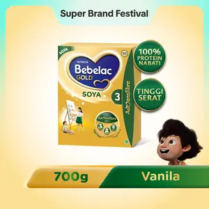 Bebelac Gold Soya 3 Vanila Formula Soya Bubuk 700 GR