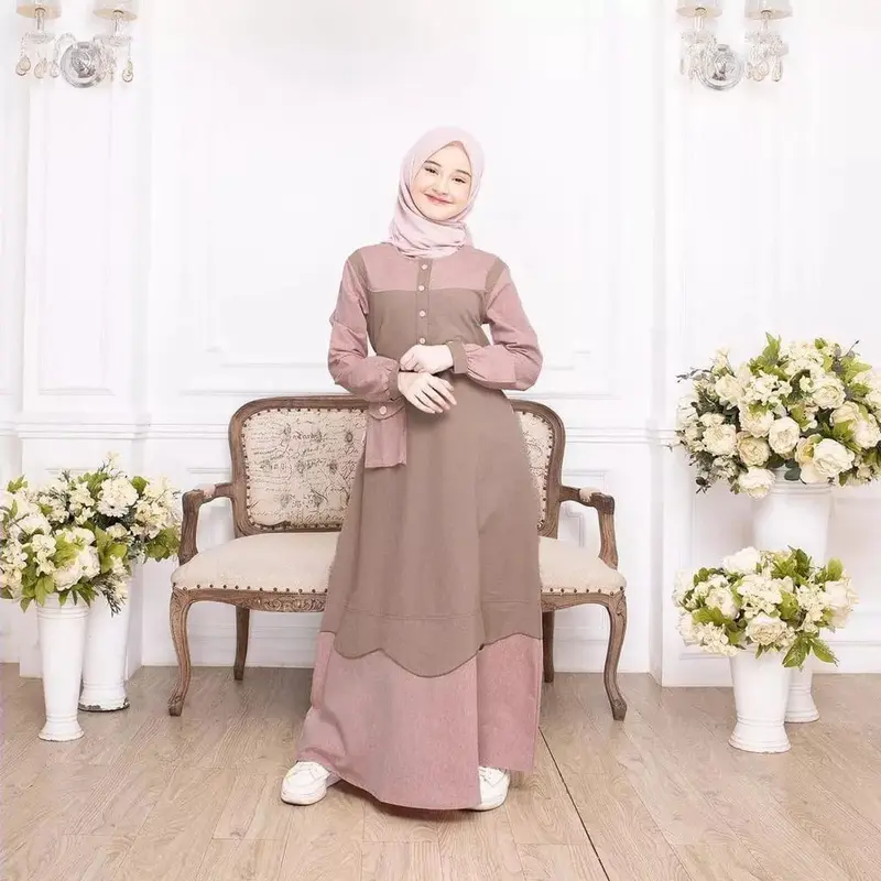 Baju Muslim Anak Tanggung Lidya Model Lynda dengan 5 Warna Serian - Crinkle Airflow - Cantik Gamis Panjang Dress Wanita Remaja Lebaran 2