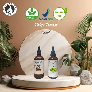 ( Paket Bundling 2 pcs ) Argan Oil & Castor Oil 100% Pure Organic - Body Care - Facial Care - Hair Growth Oil. Perawatan Tubuh Minyak