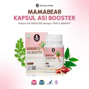 MamaBear ASI Booster 30 Kapsul - Pelancar dan Menutrisi ASI Produksi ASI BPOM Halal - Pelancar ASI - Khusus Ibu Menyusui Bayi Pasca Melahirkan