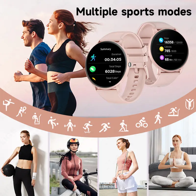 LIGE New 2025 Jam Tangan Pintar Wanita Panggilan Bluetooth Pelacak Kebugaran Pemantauan Tidur Smartwatch For Android iO 6