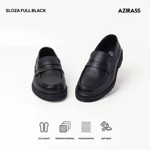 AZIRASS - SLOZA (Full Black) Sepatu Penny Loafers Hitam Matte untuk Pria dan Wanita - Sneakers, Flat, Shoes