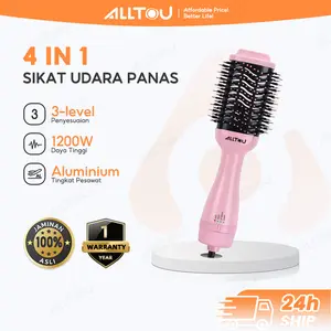 [COD] ALLTOU 4 In 1 Hot Air Hair Dryer Comb Pengering Rambut Multifungsi Yang Dapat Mengeriting Atau Meluruskan Rambut Menciptakan Ikal Bervolume Atau Gaya Bob Aliran Udara 360 Menyeluruh Membuat Rambut Berkilau