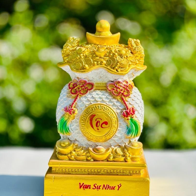 Ad Heo đất Lợn đất hình TÚI TIỀN VÀNG tài lộc | size TRUNG C31xD18xR15 | ống tiết kiệm | decor | phong thủy | kèm ảnh thật Ống Heo Đựng Tiền