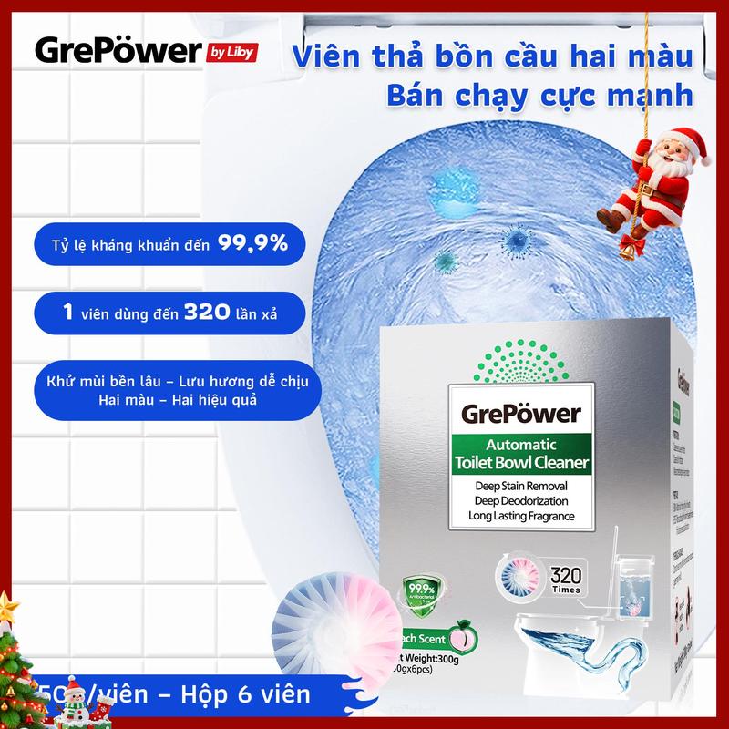  Liby Viên Thả Bồn Cầu 2 Màu - THƠM LÂU GẤP 3 XẢ LÀ SẠCH – THƠM NGÁT CẢ NGÀY! 