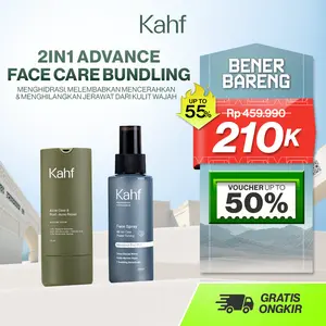 [KAHF BUNDLE 2IN1 ADVANCE FACE CARE BUNDLING] Men Bright & Acne Care Duo (Serum + Toner) - Paket Perawatan Pria untuk Menghidrasi, Melembabkan, Mencerahkan, & Menghilangkan Jerawat dari Kulit Wajah - Suitable for Daily Use & Sensitive Skin