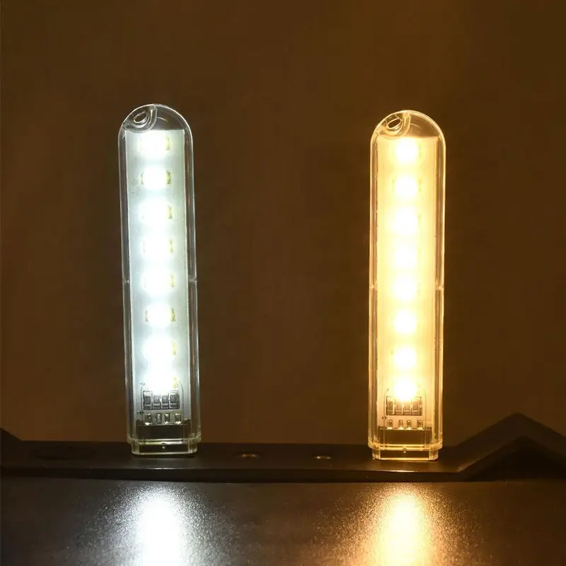 Đèn Bỏ Túi Mini USB 8 LED, Đèn Thẻ Bỏ Túi, Nguồn Điện Di Động, Cắm Trại, Máy Tính Xách Tay, Mới # 306653 6