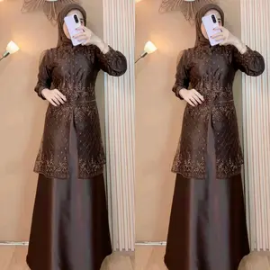 Aliza Dress Burkat Mix Tile Rain drop Gaun Pesta Mewah Elegan Busui Friendly Satin Velvet Kondangan Wanita Fit Outer Belah Samping