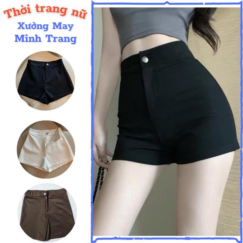 Combo 2 Quần Short Nữ Umi Lưng Cạp Cao Co Giãn Ôm Tôn Dáng Mặc Đi Gym Biển Sooc Đen Trắng