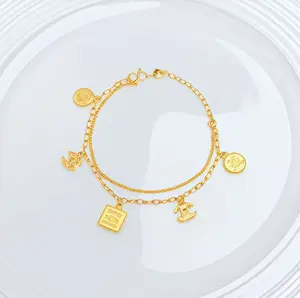 [LIVE ONLY] JY-AK-38-8K Gelang Copper Dilapisi Emas Asli  High Quality