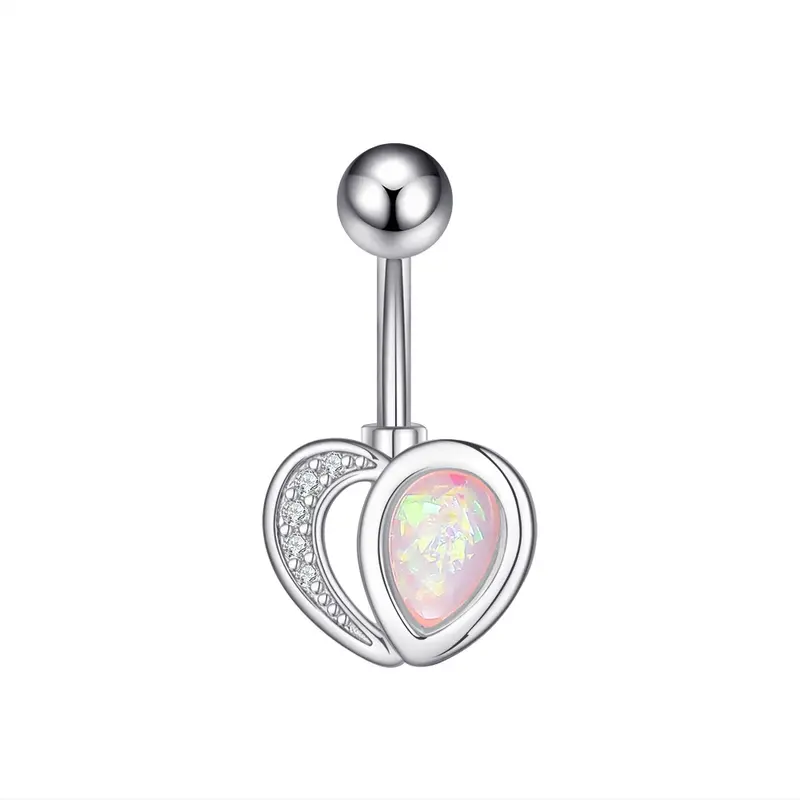 1 Chiếc Xỏ Khuyên Thanh Lịch Và Đáng Yêu Cho Nữ, Vòng Nút Bụng, Mặt Dây Chuyền, Mô Phỏng Zircon, Phụ Kiện Thời Trang 7