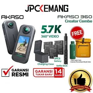 PROMO TERBATAS AKASO 360 Creator Combo Triple Battery / Standard Combo Dual Battery 5.7K Action Camera Akaso Action Cam Kamera 360 Garansi Resmi