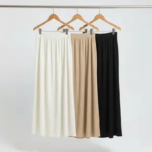 Rok Rajut Wanita Dewasa Motif Garis Timbul  Tebal Tidak berbulu | Rok Payung A-Line Korea Style