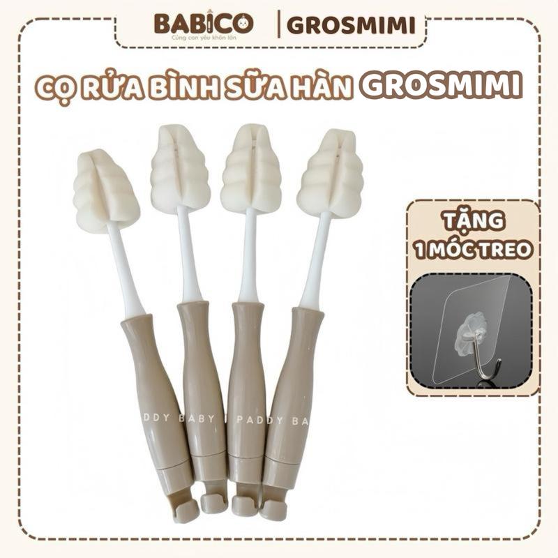   Tặng 1 Móc Treo  Cọ Rửa Bình Sữa Và Núm Ti Grosmimi 2in1 Cọ Mút Xốp Hàn Quốc Có Móc Treo Bền Sạch Và Tiện 