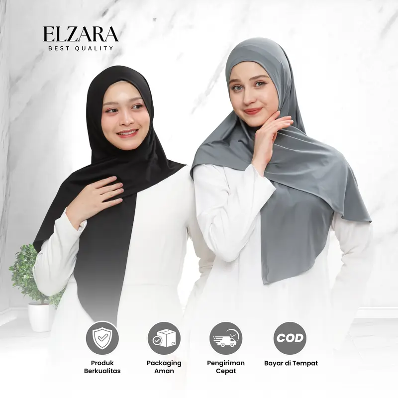 [PROMO 47K Get 2] Hijab Instan Kerudung Simpel Segitiga Airflow Premium Best Quality Nyaman Adem Ringan Anti Ribet By ELZARA 0