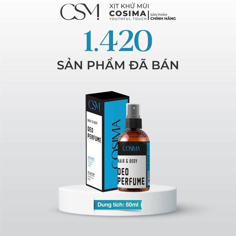 COSIMA Xịt Hỗ Trợ Giảm Mùi Cơ Thể Hương Xanh Biển 60ml Hỗ Trợ Khử Mùi Nách Hôi Chân Tuyến Mồ Hôi Nách Lưu Hương Nước Hoa Dịu Nhẹ Cho Nữ Nam
