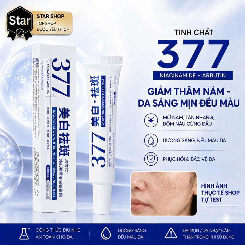 GLOWMORA Kem Dưỡng Sáng Da 377 Niacinamide + Arbutin, Hỗ Trợ Mờ Thâm Nám, Đốm…
