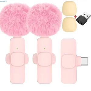 Micrófono de solapa inalámbrico mini para grabación de audio y video (portátil), compatible con iPhone, Android y cámara de PC; ideal para transmisión en vivo y juegos móviles; disponible en paquetes de 2 o 1 unidad; apto para todos