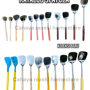 Sutil Kayu Stainless Steel - Sodet Besar, Sedang, dan Kecil untuk Gorengan - Kitchenware