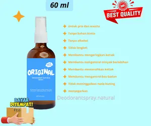 Original Deodorant Natural Spray 60ml - Penghilang Bau Badan & Ketiak Alami Tanpa Bahan Kimia & Alkohol - Mencerahkan Ketiak & Mengeringkan - Best Quality - Kering