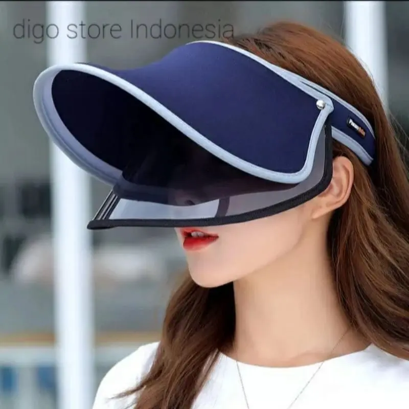 TOPI GOLF KOREA TOPI ANTI UV DOUBLE VISOR TOPI BERFUNGSI FACE SHIELD 2