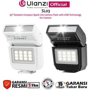ULANZI SL03 Mini Flash Kamera – Speedlite GN8 6500K dengan Kepala 90° Adjustable, Flash Kamera Eksternal Hot Shoe Universal untuk Vlog & Foto Produk
