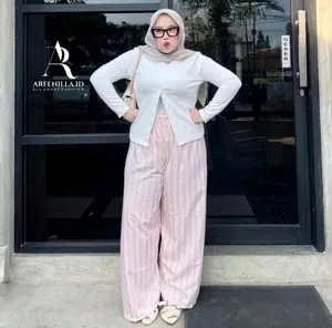 Everyday Pants Stripe Baggy - Celana Salur Baggy Wanita Jumbo Motif Stripe Salur Highwaist