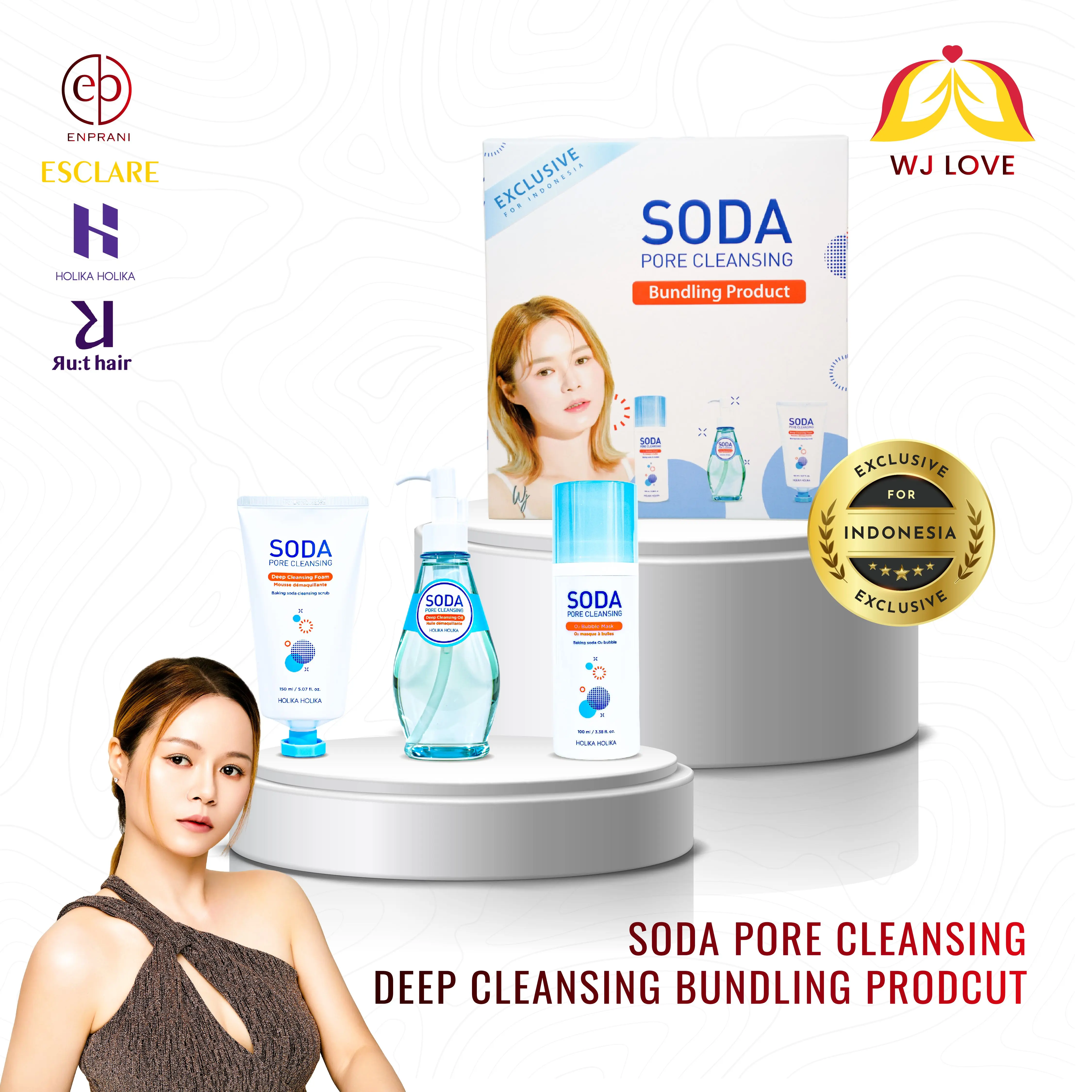 Paket Soda Pore Cleansing - Deep Cleansing Foam, Deep Cleansing Oil, O2 Bubble Mask. Facial Kotoran Masker Kering