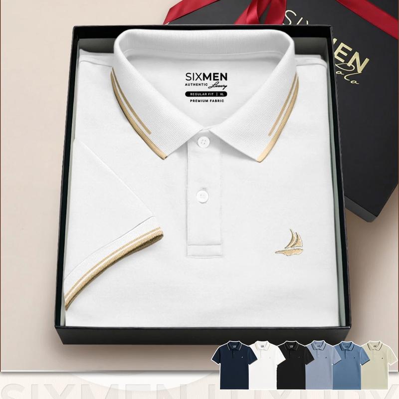 Áo Polo nam cao cấp cổ bẻ [Tặng Hộp Gói Quà Xịn] Galio Polo SIXMEN vải cá sấu cotton CVC Thoáng mát Menswear Shirt Ngắn Tay Có Cổ
