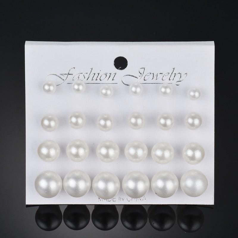Product Introduction of Ear Card Studs for Women Gifts Exquisite Jewelry Natural Pearl Fashion Earrings 12 Pairs Per Set 2
