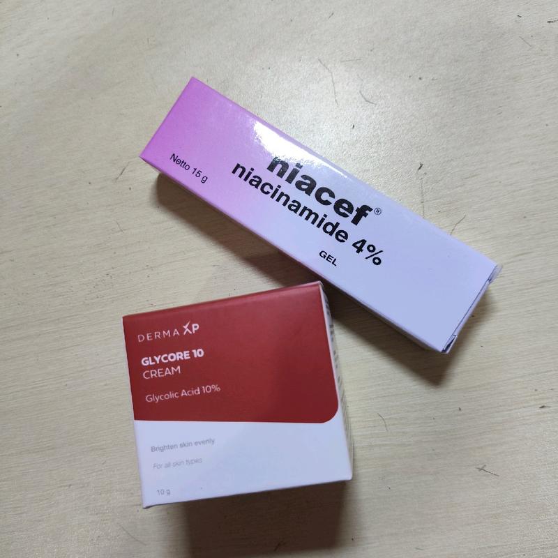 paket Glycore 10 + niacef cream untuk mengurangi flek pada wajah 4