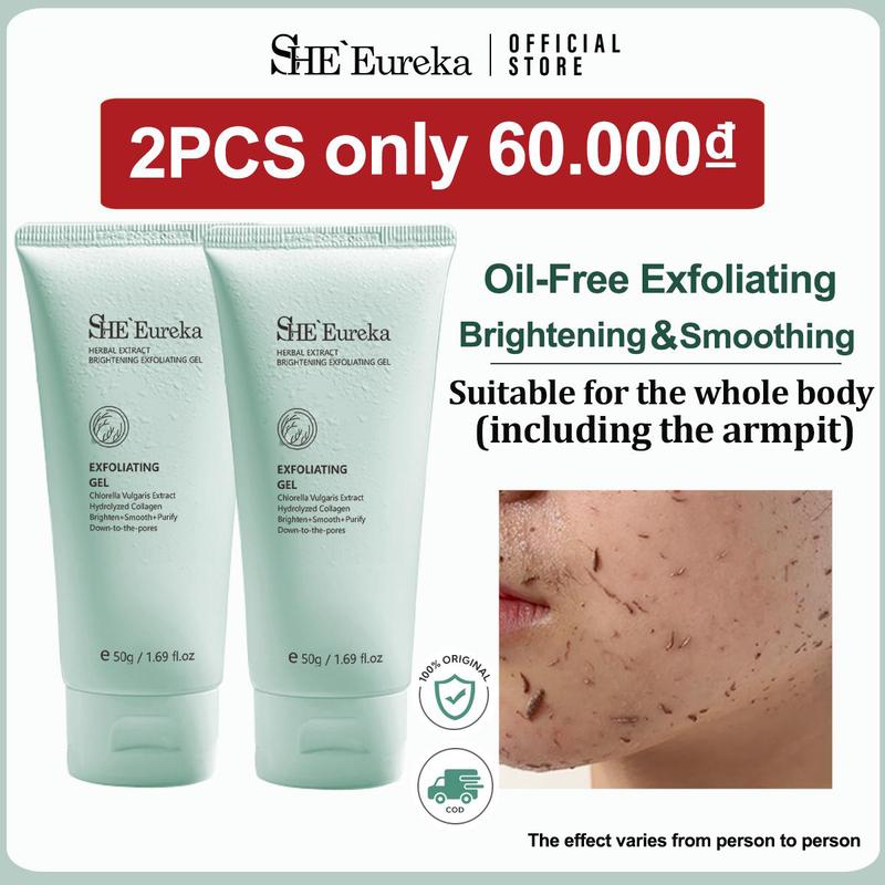 2PCS 60.000₫ SHE Eureka Chlorella Vulgaris Scrub Cleanser Oil Control Deeply Cleansing Exfoliates Gentle Facial Skincare All Skin 50g+50g