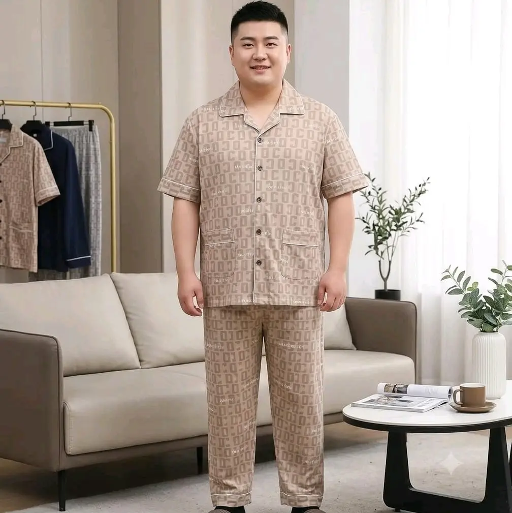 Piyama import cowo bos gemoy krem