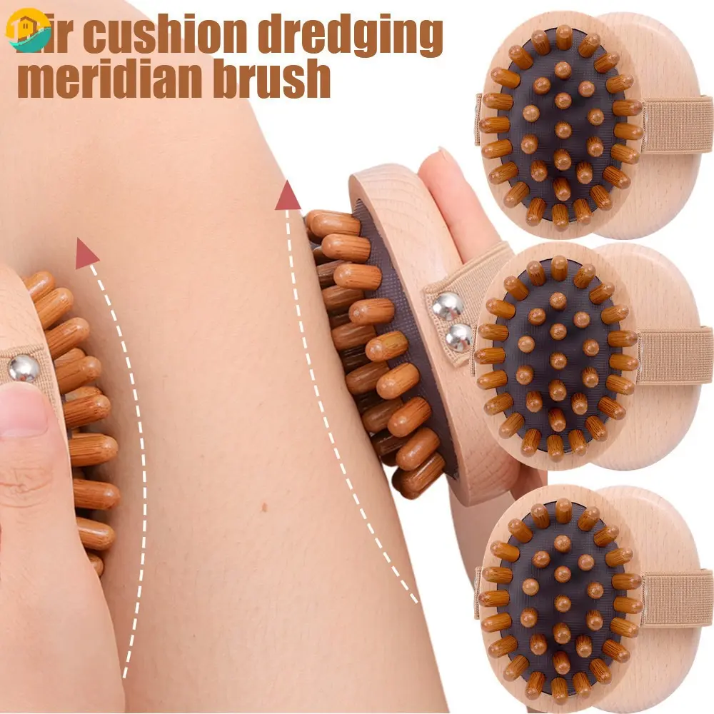 New Wooden Massage Comb Air Bag Acupoint Meridian Brush Head Portable Head Care Massager