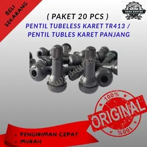 (PAKET 20 PCS) Pentil Tubeless Karet Panjang TR413