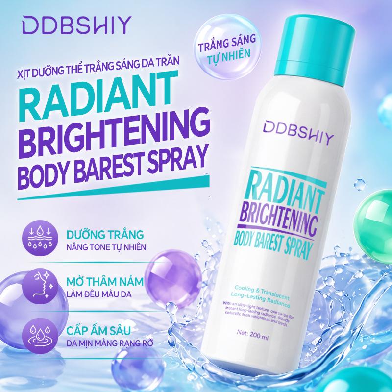 DDBSHIY Sữa dưỡng thể 200ml, Dưỡng sáng đều màu da toàn thân, Thành phần Niacinamide nuôi dưỡng da mềm mại, Chống nước chống mồ hôi không trôi, Không dính quần áo, Mùi hương thơm thoang thoảng, dùng tay chân toàn thân