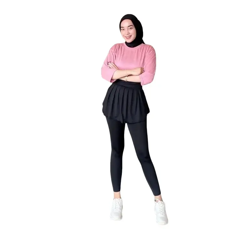 ￼ROK LEGGING SAKU Premium Olahraga Lari Senam Poundfit Zumba Aerobik Badminton Basket Muslimah Sport