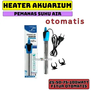 HEATER STAINLESS DAN KACA PEMANAS SUHU AIR AQUARIUM 25 50 75 100 150WATT