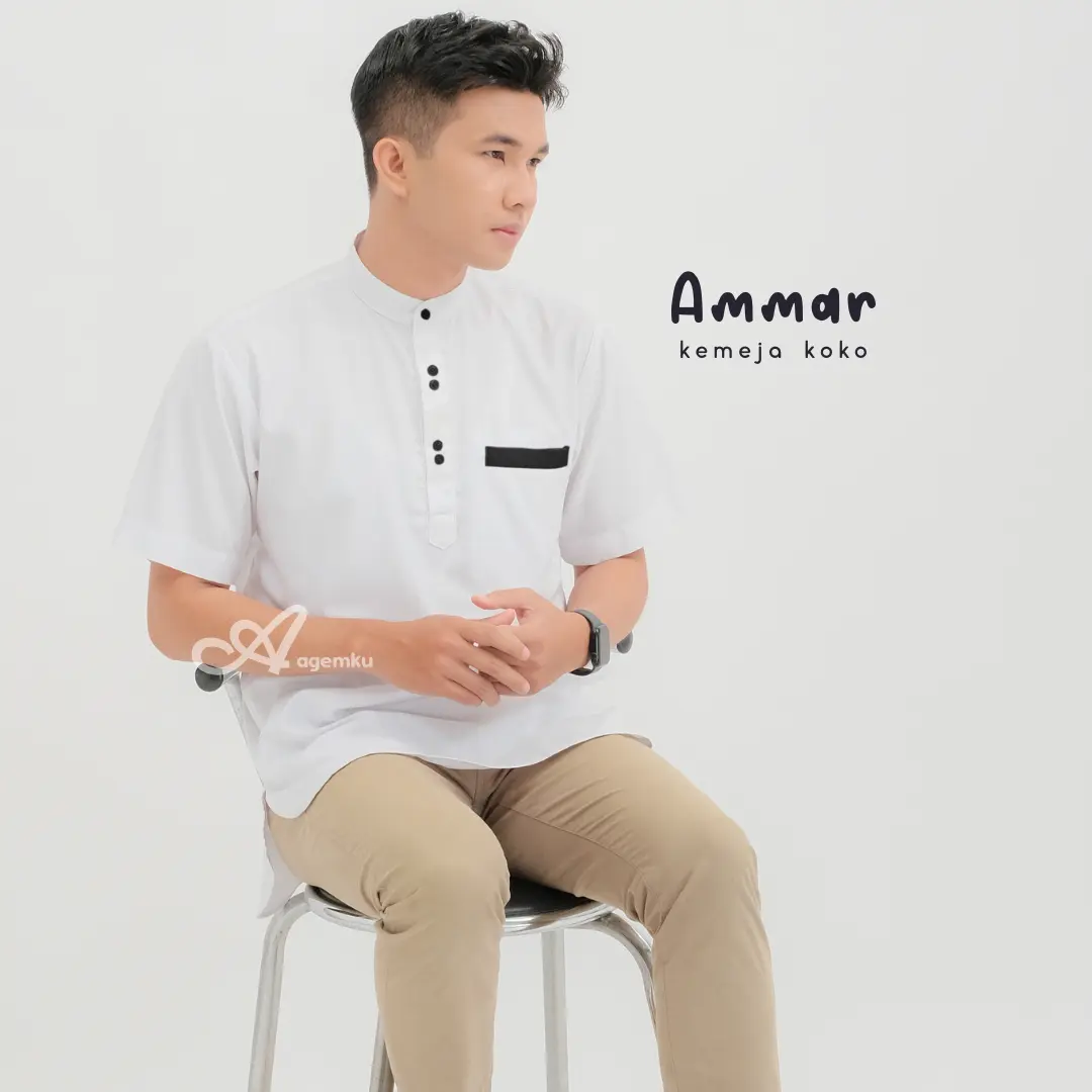 Ammar Kemeja Koko Cottonsilk Lengan Pendek tersedia BIG SIZE BESAR