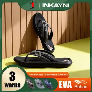 INKAYNI Sandal Pose Pria Size 30-44 Flip Flop Bahan Karet Empuk Anti Slip Tahan Pakaian Sepatu Sandal Rumah Sandal EVA Wanita Sepatu sandal untuk dalam rumah dan luar ruangan Memakai sepatu sendal jepit Antislip
