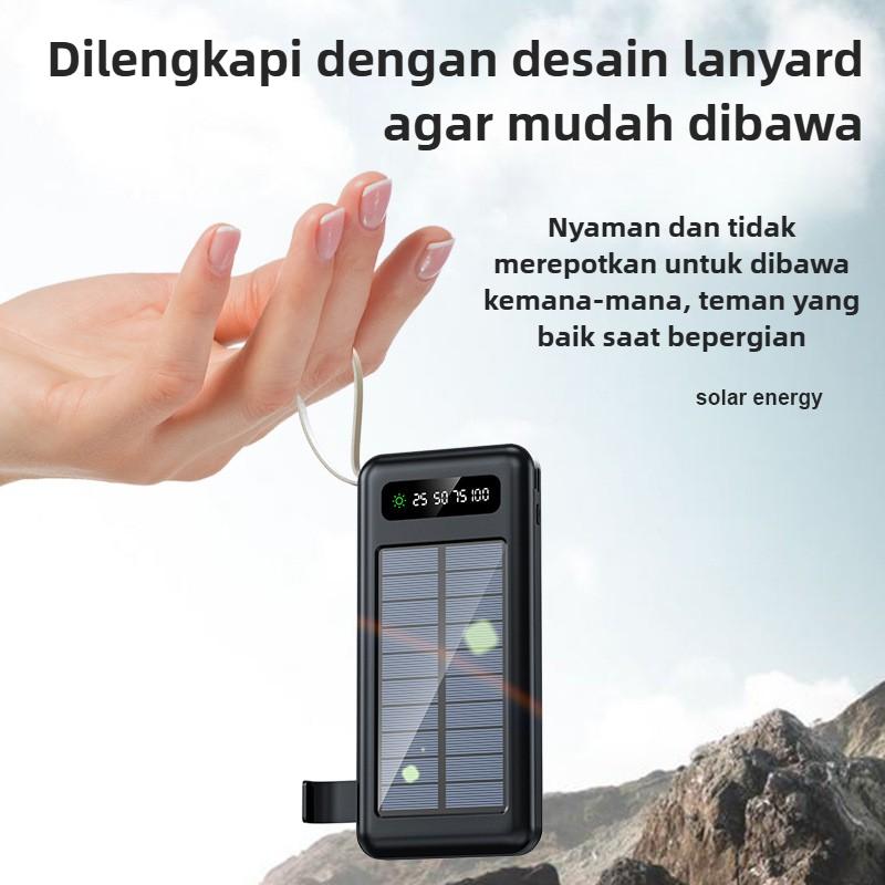 Maddox Powerbank Pengisian Daya Surya 50000mAh dengan 3 Port USB & 2 Flashlight LED Portabel untuk Ponsel & Tablet Android iOS