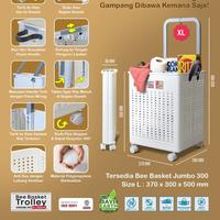 Gambar NAPOLLY Laundry Basket Keranjang Lipat Trolley Belanja Troli Dengan Roda + Handle Serbaguna - RDP - Bee Basket 3IN1 dari Raja Dapur Plastik Kota Surabaya 4 Tokopedia