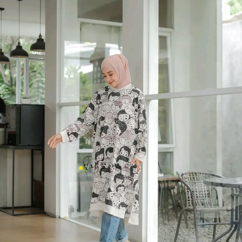 Kaos Tunik/Midie babyterry FRIENDS LD 128cm Panjang 105/110cm by rivera 4