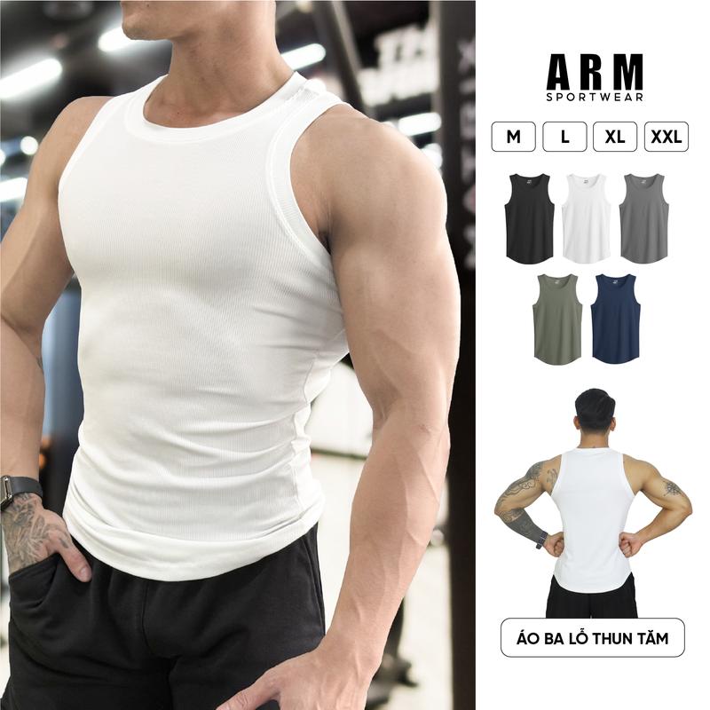 Áo BA LỖ THUN TĂM thể thao nam ARM sport sát nách mạnh mẽ, rộng rãi thoáng mát, vận động thoải mái thoáng khí