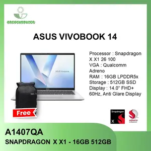 ASUS VIVOBOOK 14 A1407QA SNAPDRAGON X X1 26100 16GB 512GB W11+OHS 14.0 WUXGA VIPS BLU -VIPSP151M