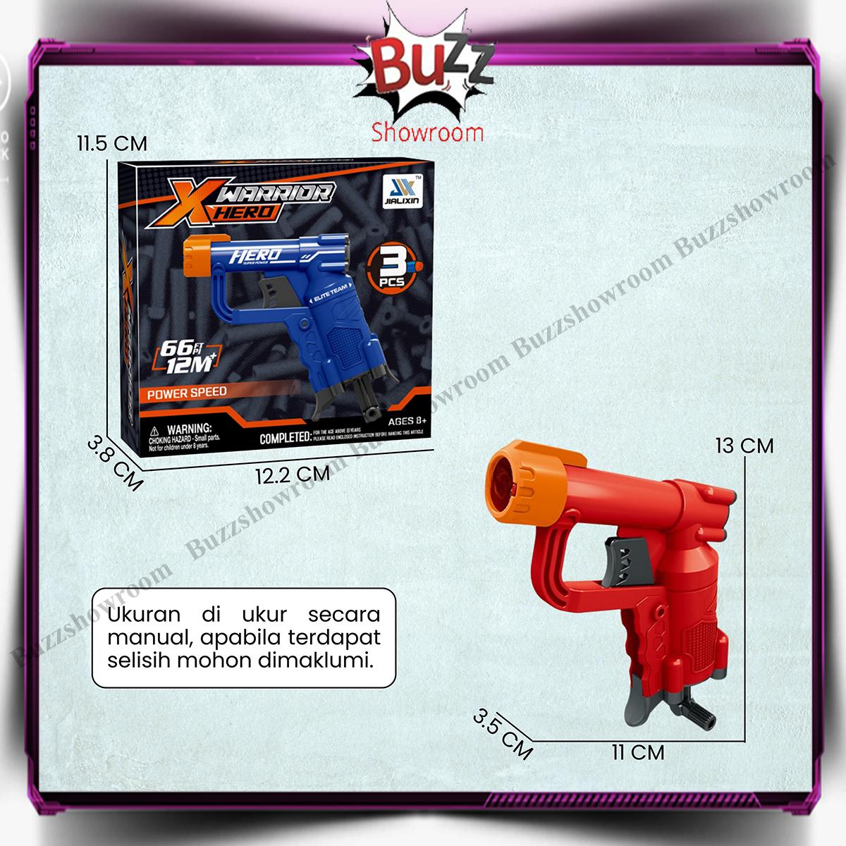 tembakan anak soft bullet x warrior hero mainan anak gun mini