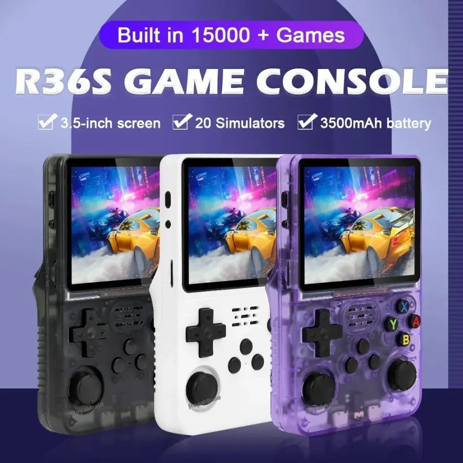 Local Stock - Open Source R36S Retro Handheld Video Game Console Linux System 3.5 Inch IPS Screen Portable Pocket Video 64GB Games
