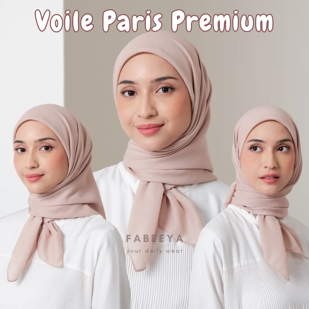 Fabeeya - Voile PARIS Premium Square Hijab Segi Empat Voal Muslim Kerudung